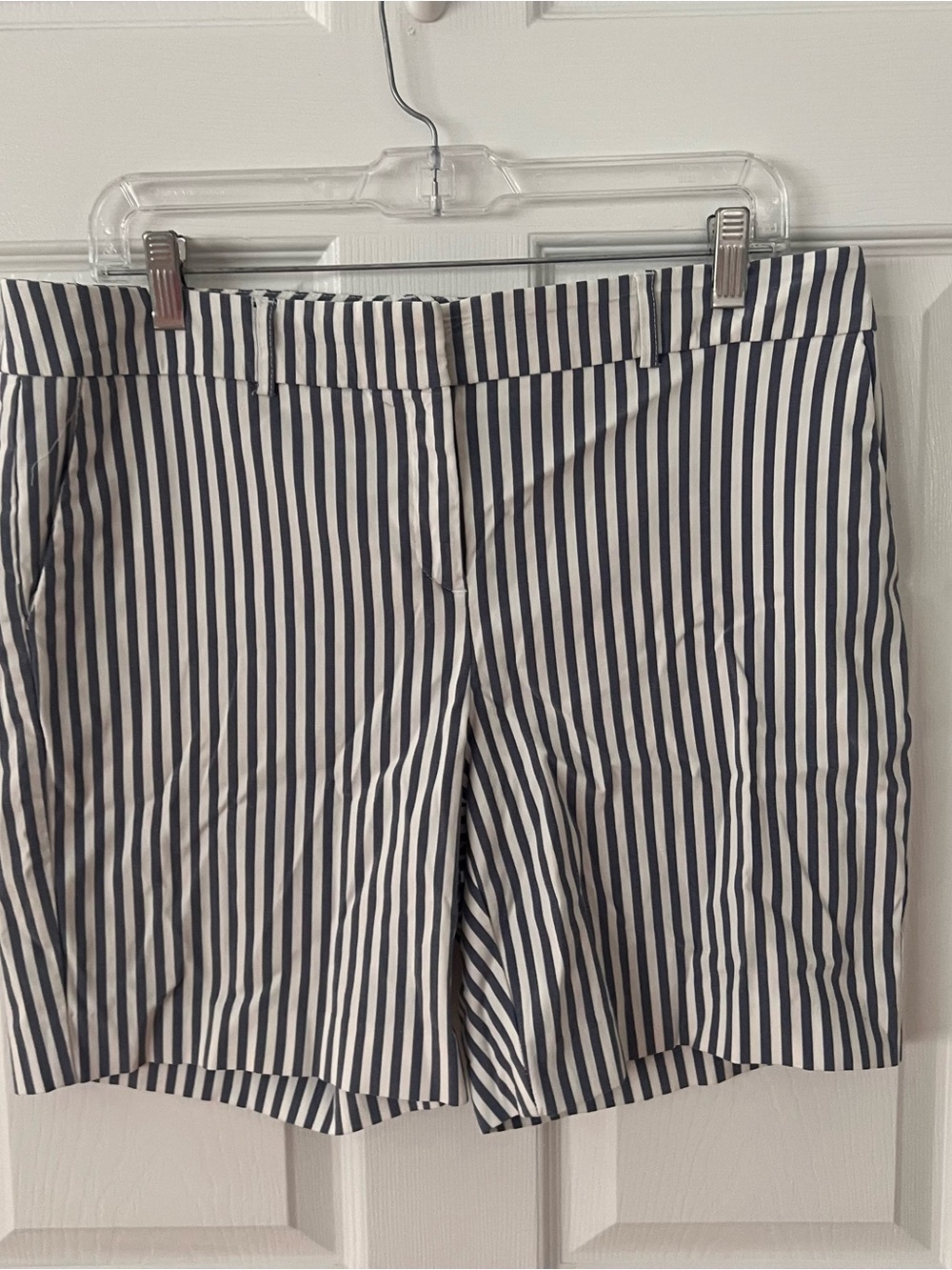 Van Heusen Navy and White Vertical Stripe Bermuda Shorts Size 12